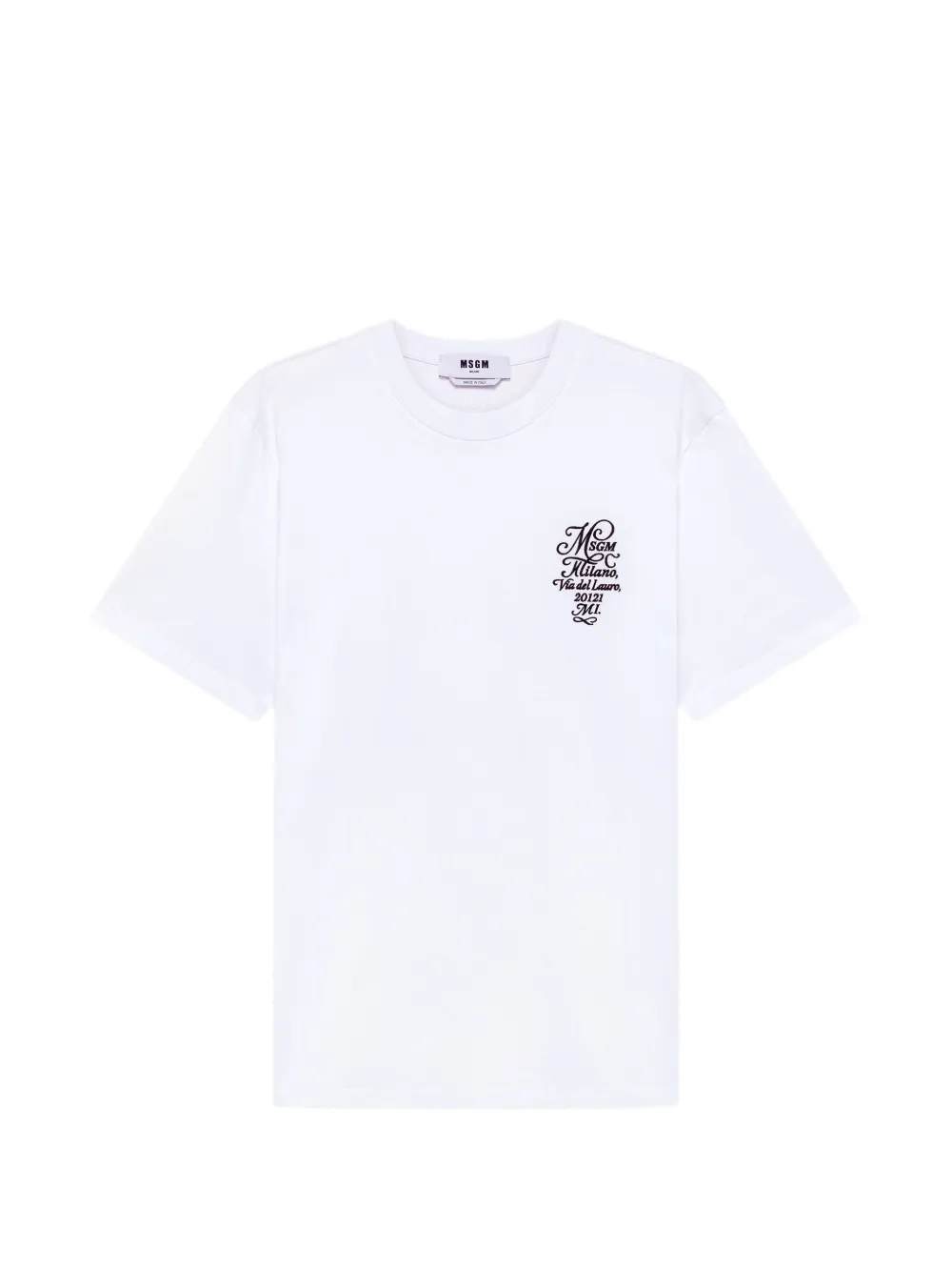 MSGM T-shirt girocollo con logo - Bianco