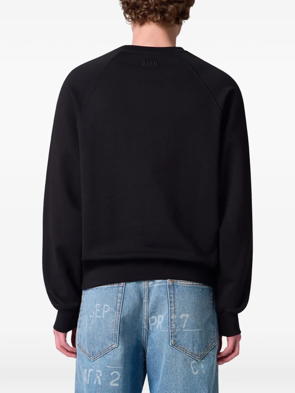 MSGM Sweater met grafische print en raglan mouwen Zwart