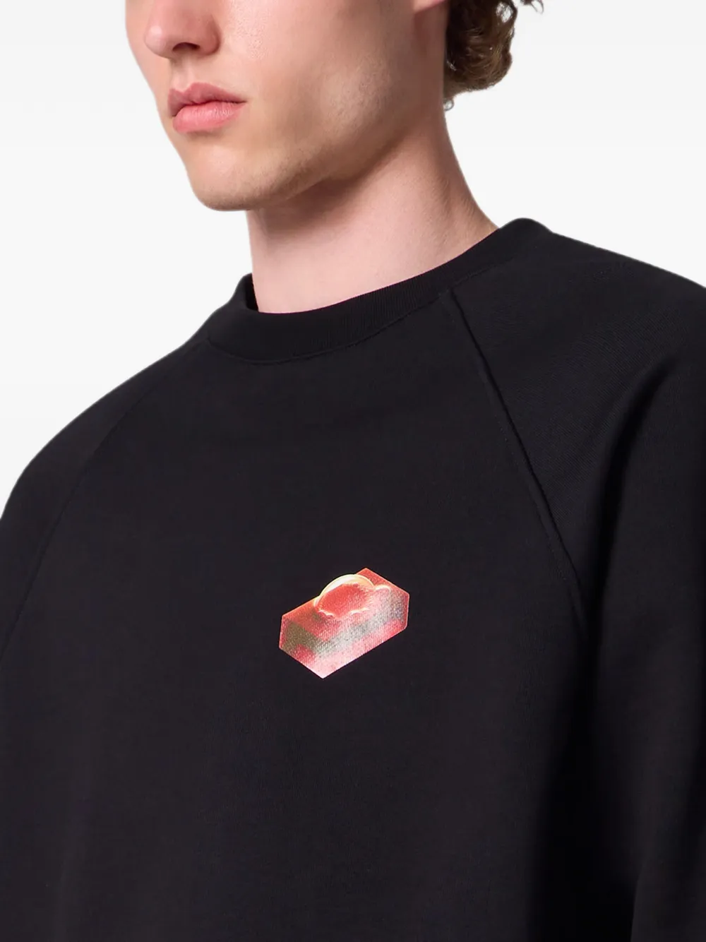 MSGM Sweater met grafische print en raglan mouwen Zwart