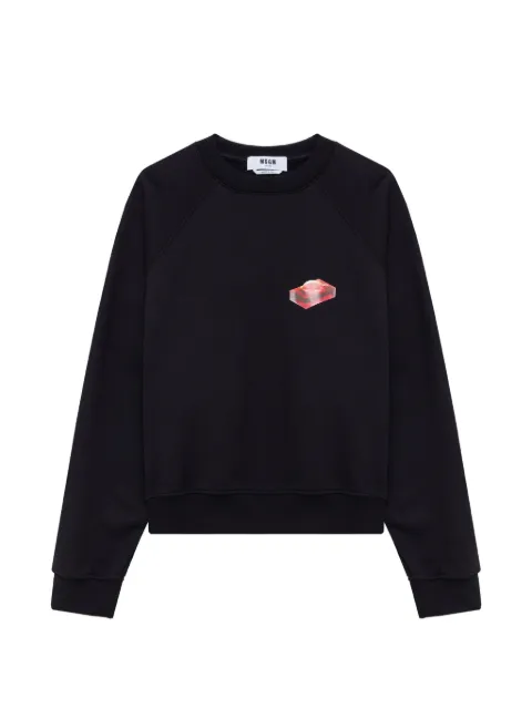 MSGM سويت شيرت بأكمام رغلان وبطبعة جرافيك
