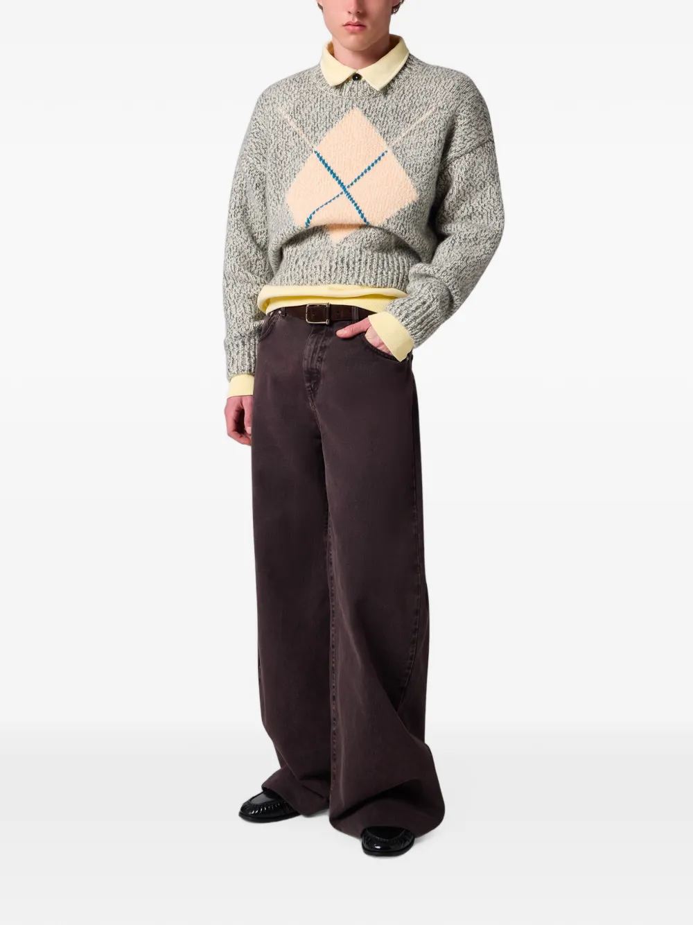 MSGM Sweater met geborduurd logo Geel