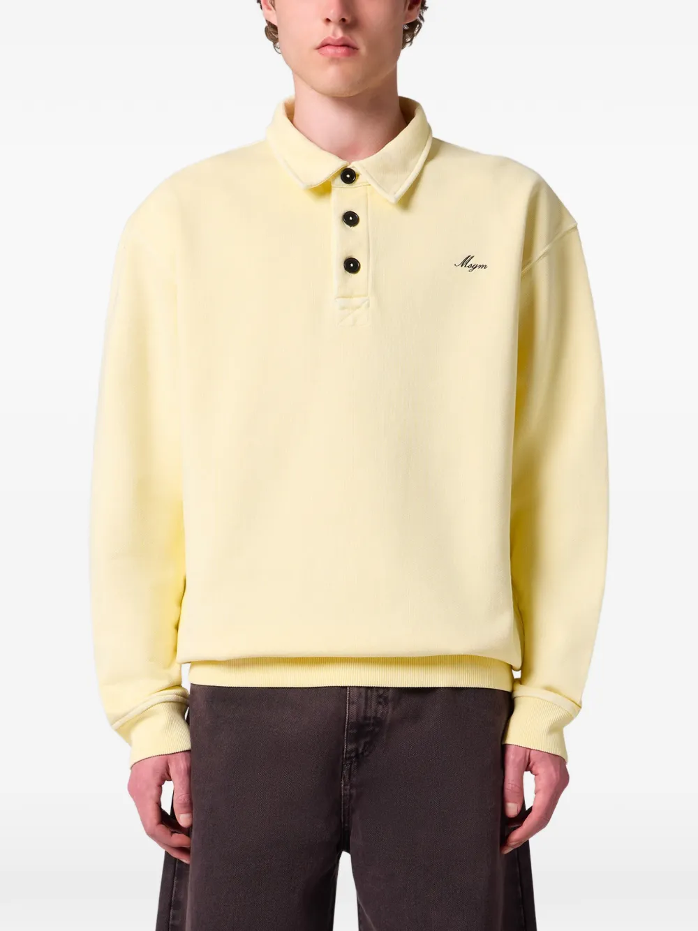 MSGM Sweater met geborduurd logo Geel