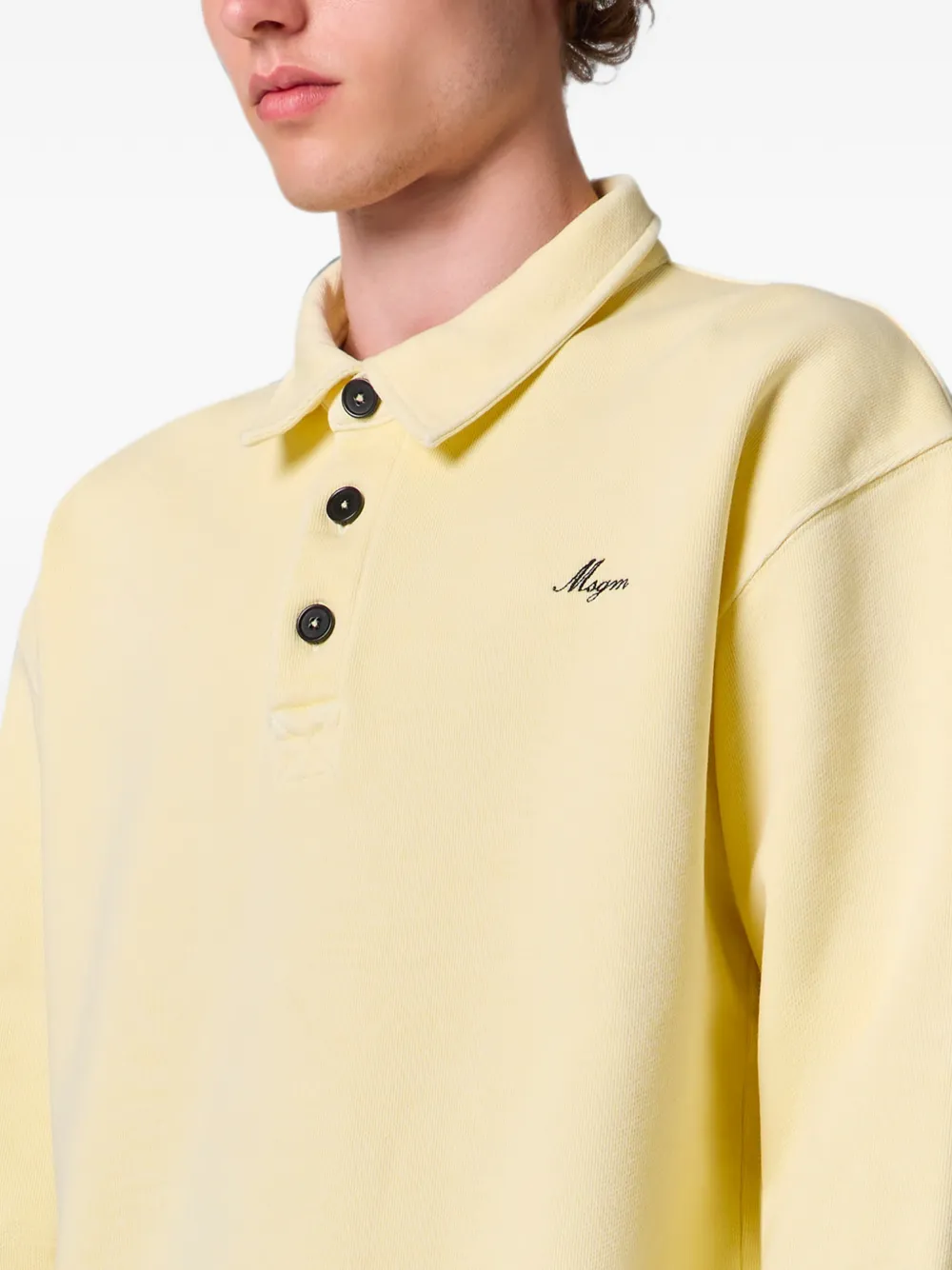 MSGM Sweater met geborduurd logo Geel