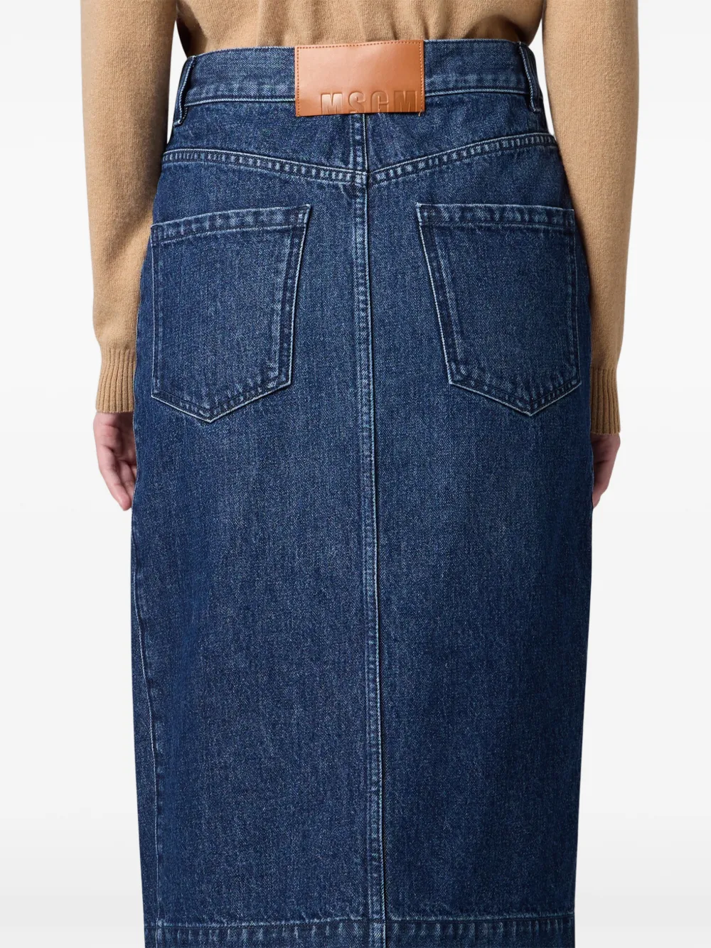 MSGM Midi-rok met split Blauw
