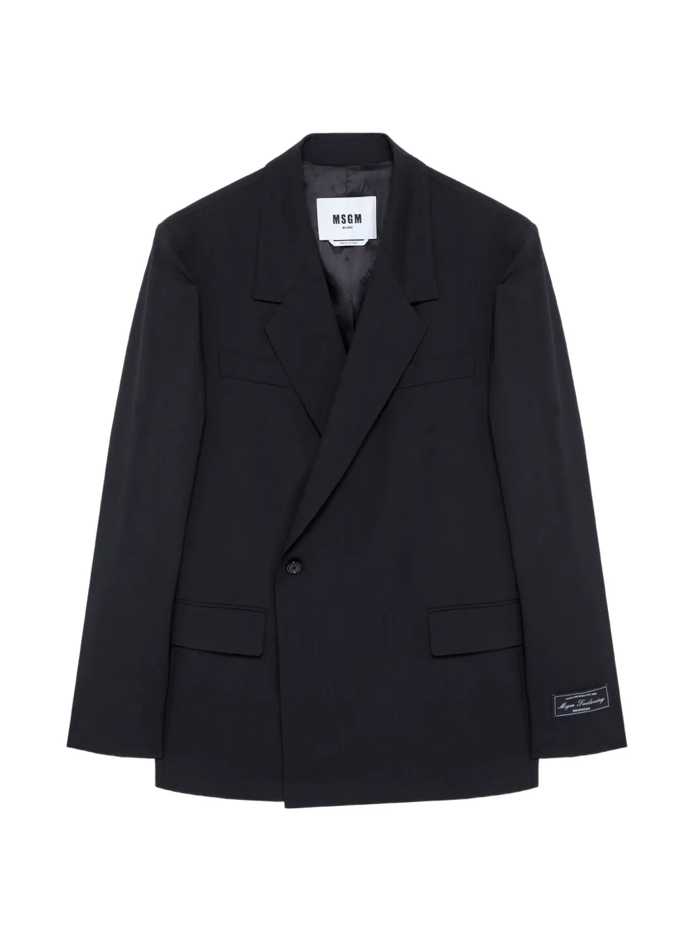 MSGM logo-patch double-breasted jacket | Black | Image 1