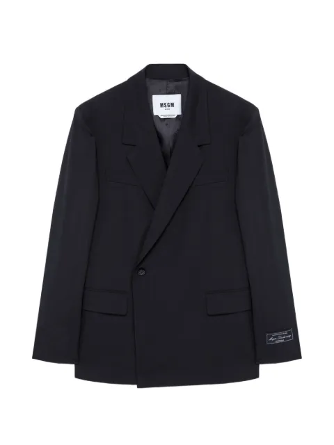 MSGM chamarra con doble botonadura y parche del logo