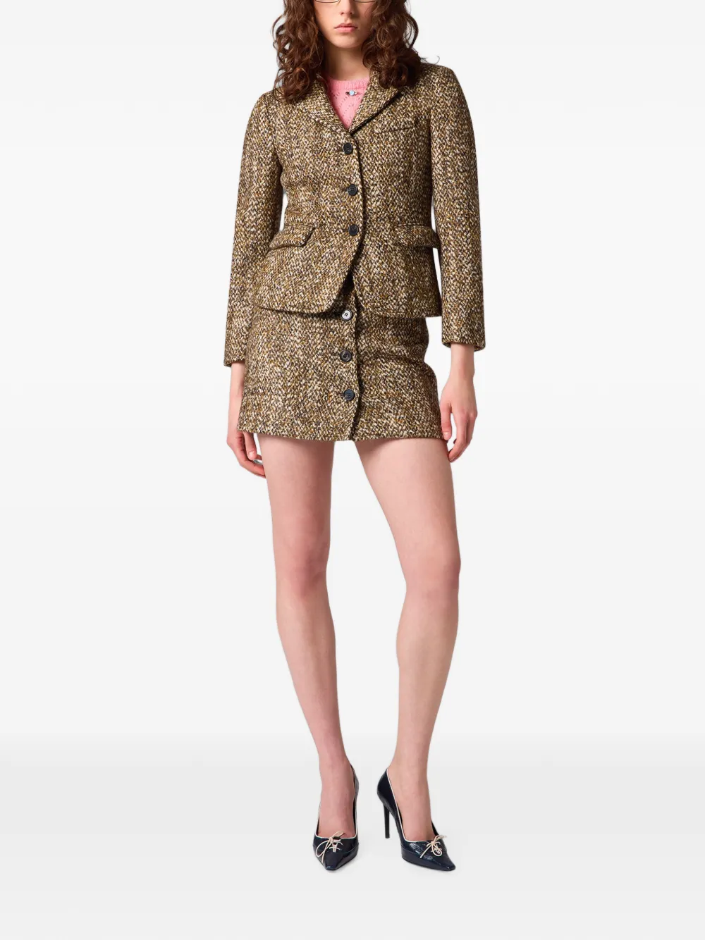 MSGM Trui met chevron-streep en ruches Roze