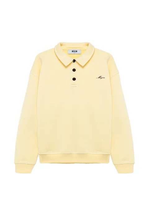 MSGM logo-embroidered polo top