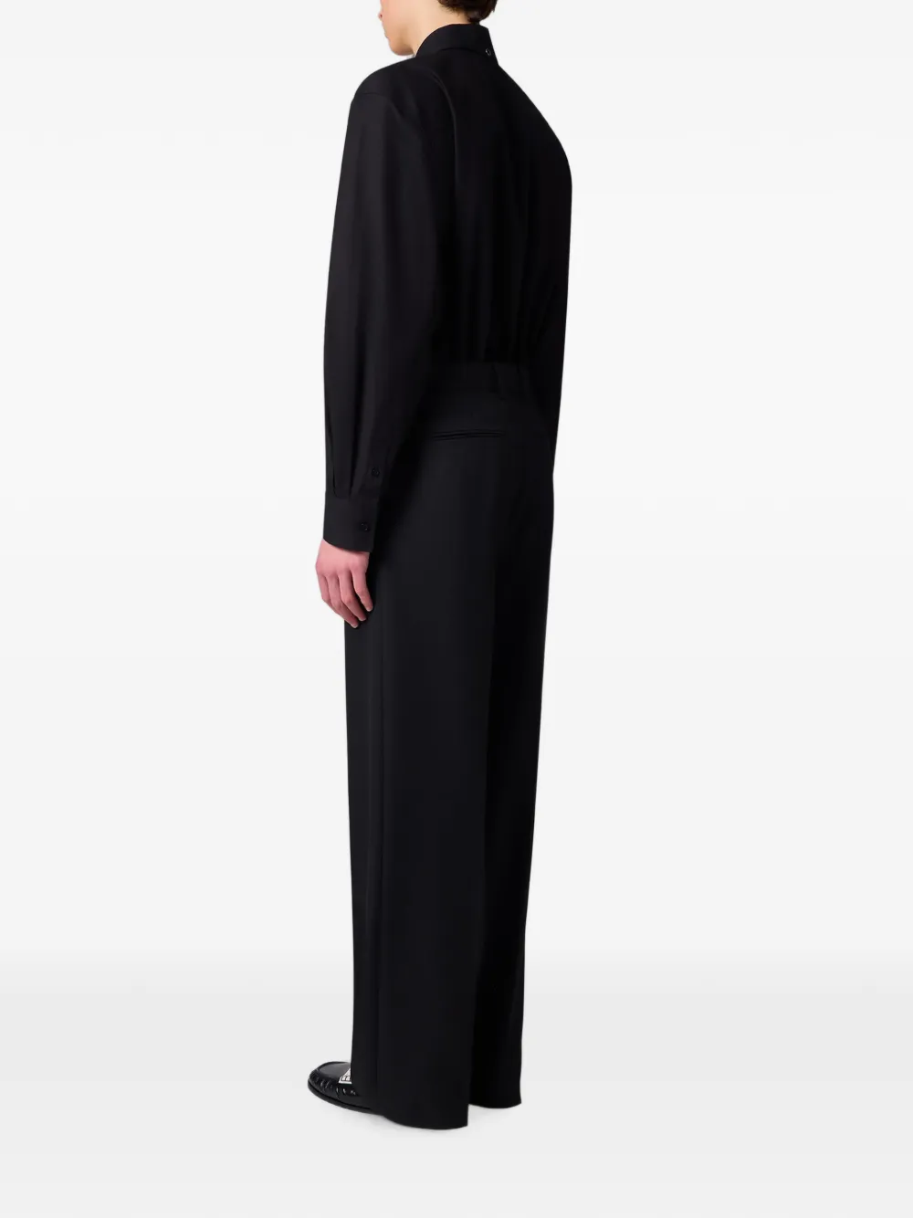 MSGM Broek met geborduurd logo en persvouwen Zwart