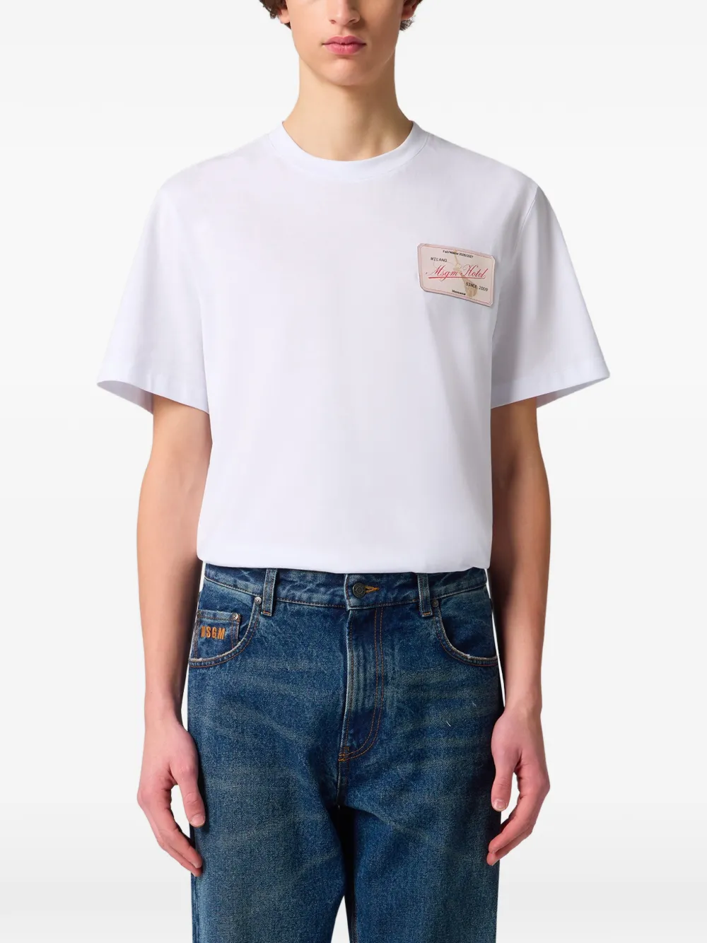 MSGM T-shirt met logopatch Wit
