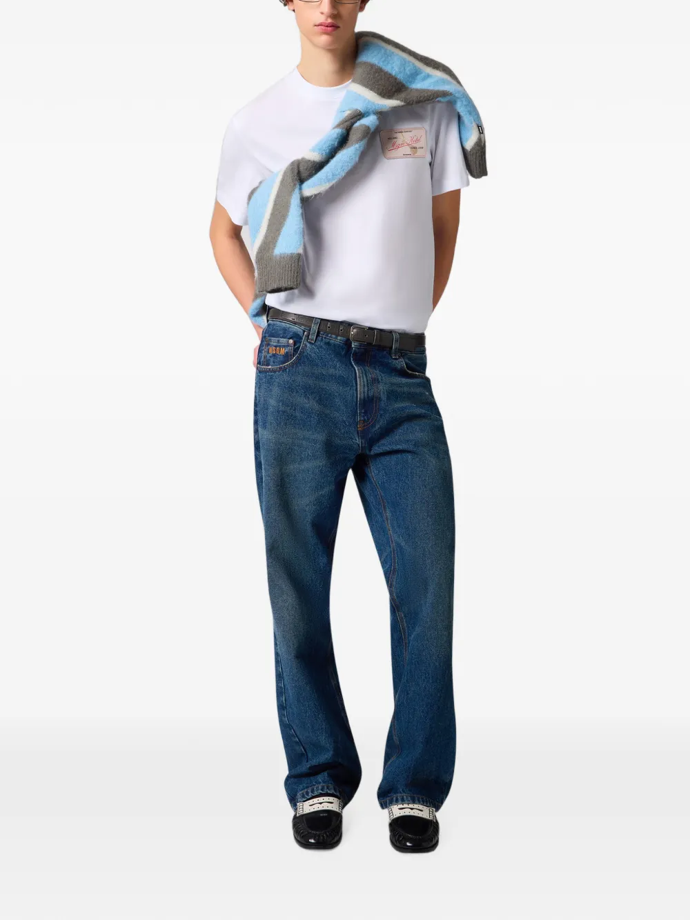 MSGM T-shirt met logopatch Wit