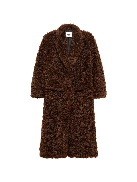 MSGM faux-shearling double-breasted coat