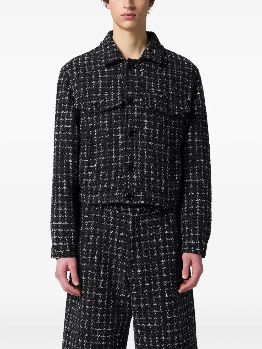 MSGM Geruit tweed jack Zwart