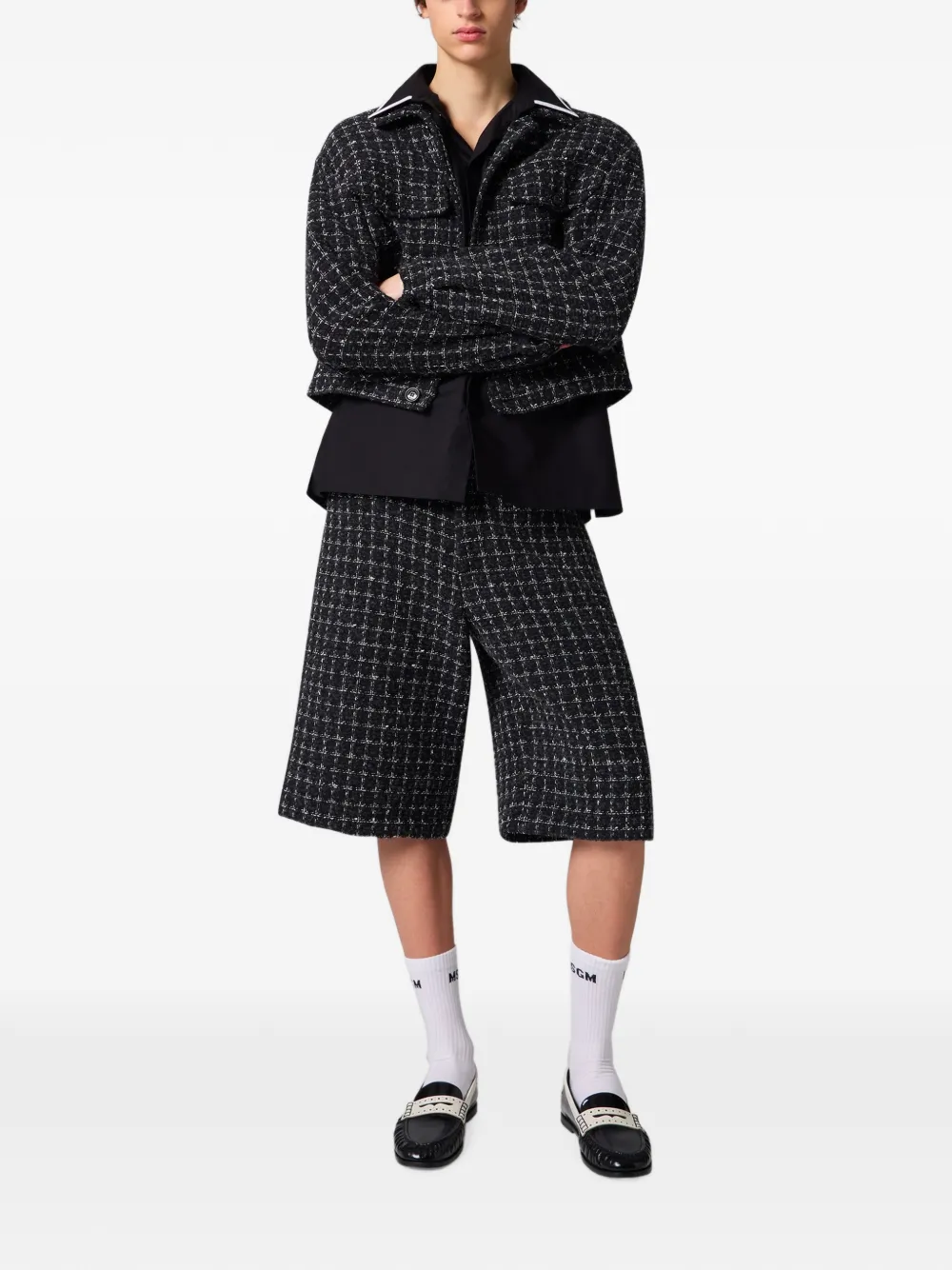 MSGM Geruit tweed jack Zwart