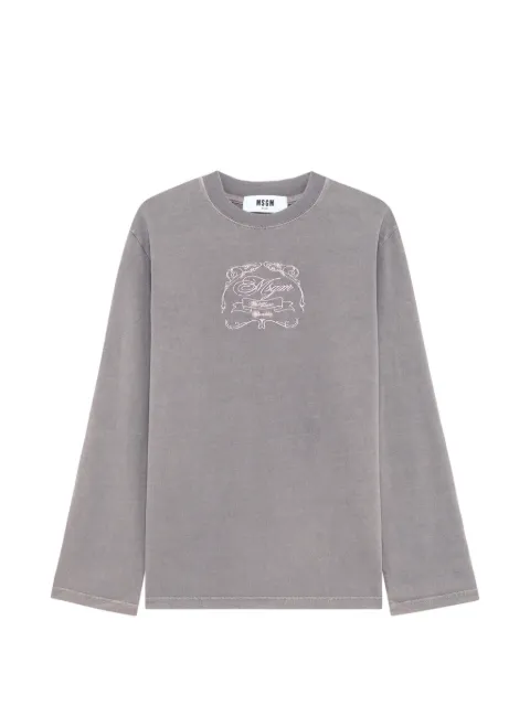 MSGM embroidered long-sleeve T-shirt