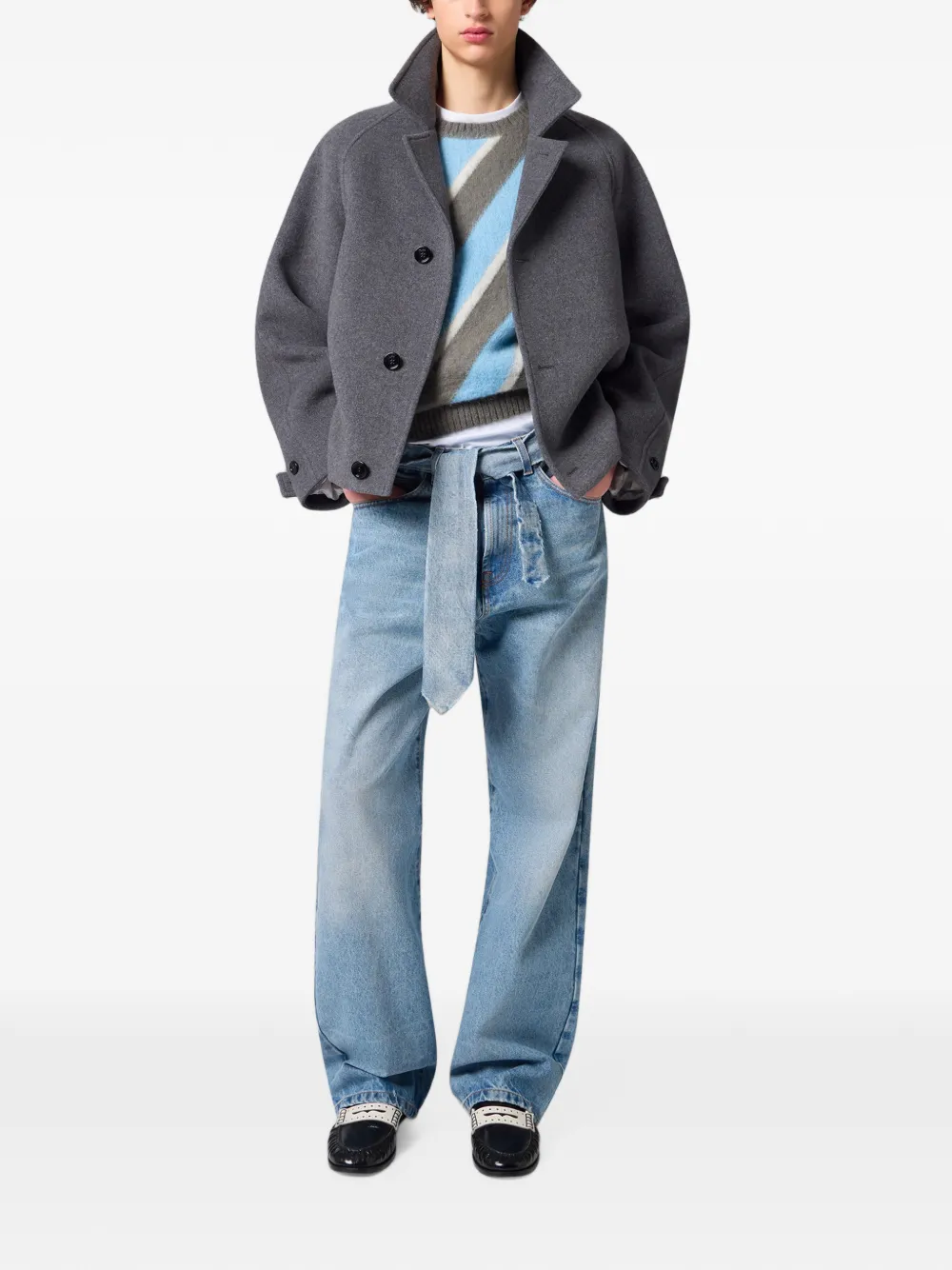 MSGM Jack met knoopsluiting en raglanmouwen Grijs