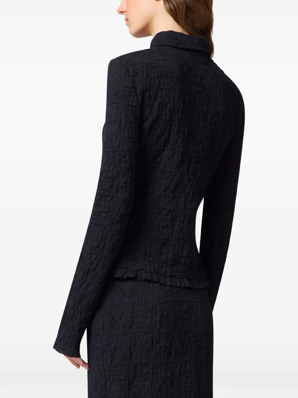 MSGM Blouse met gekreukt effect en ruches Zwart