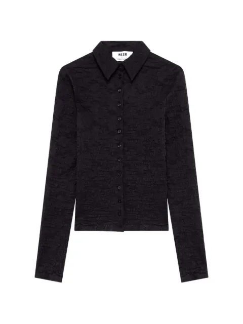 MSGM crinkled-effect ruffled shirt