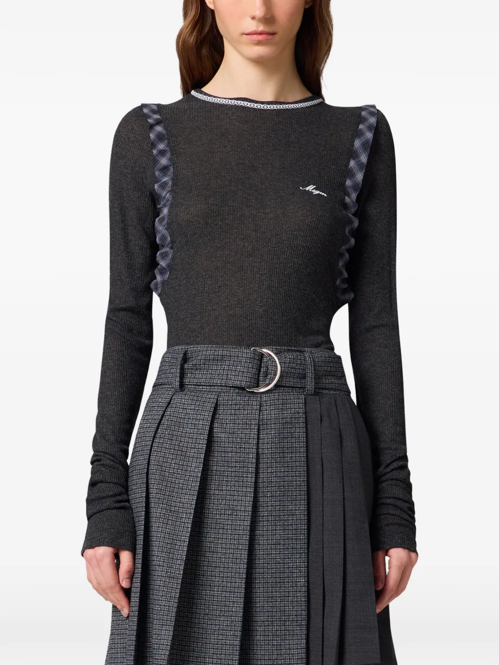 MSGM ong-sleeve T-shirt Grijs