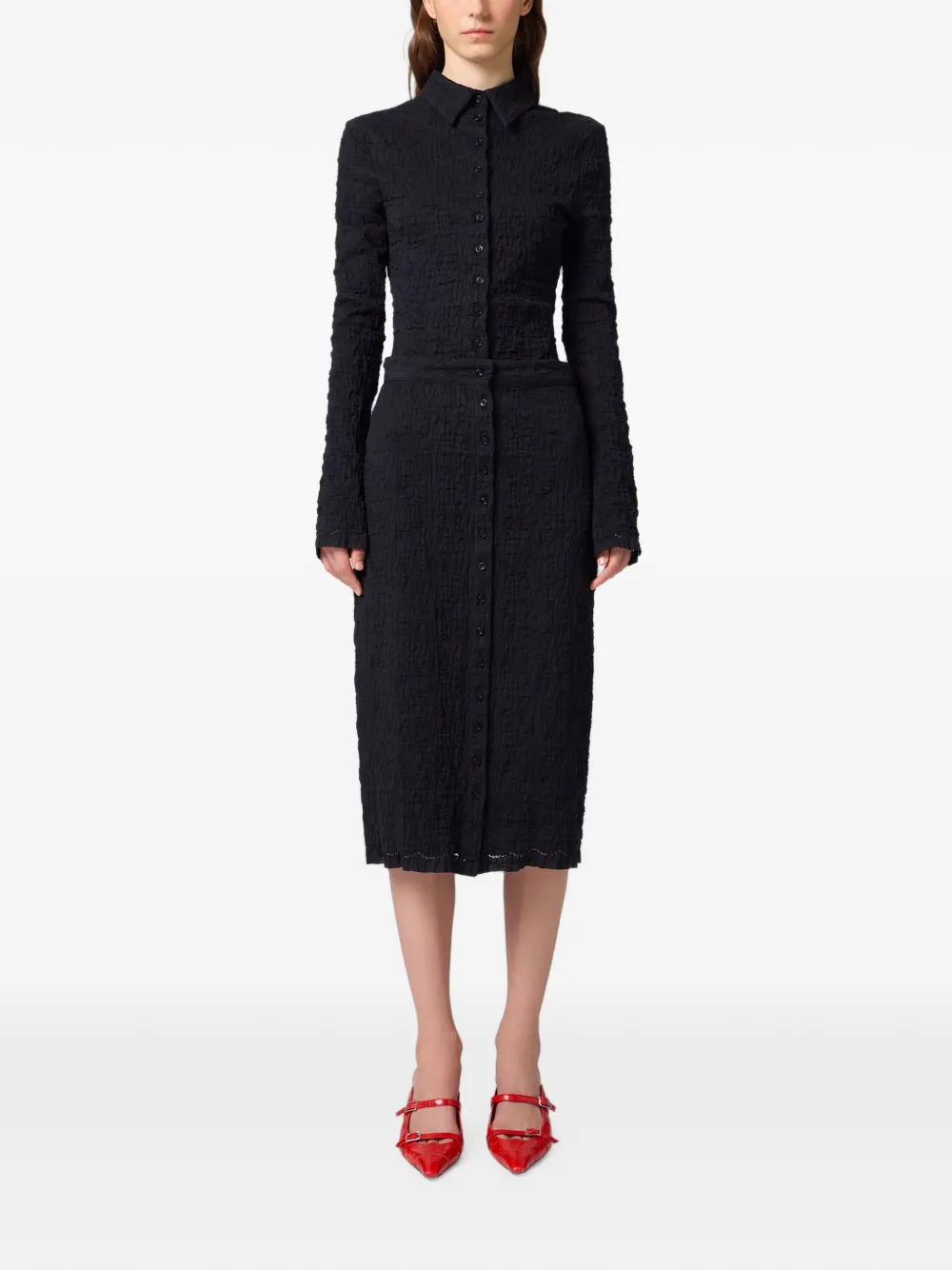 MSGM Button-down mini-rok Zwart