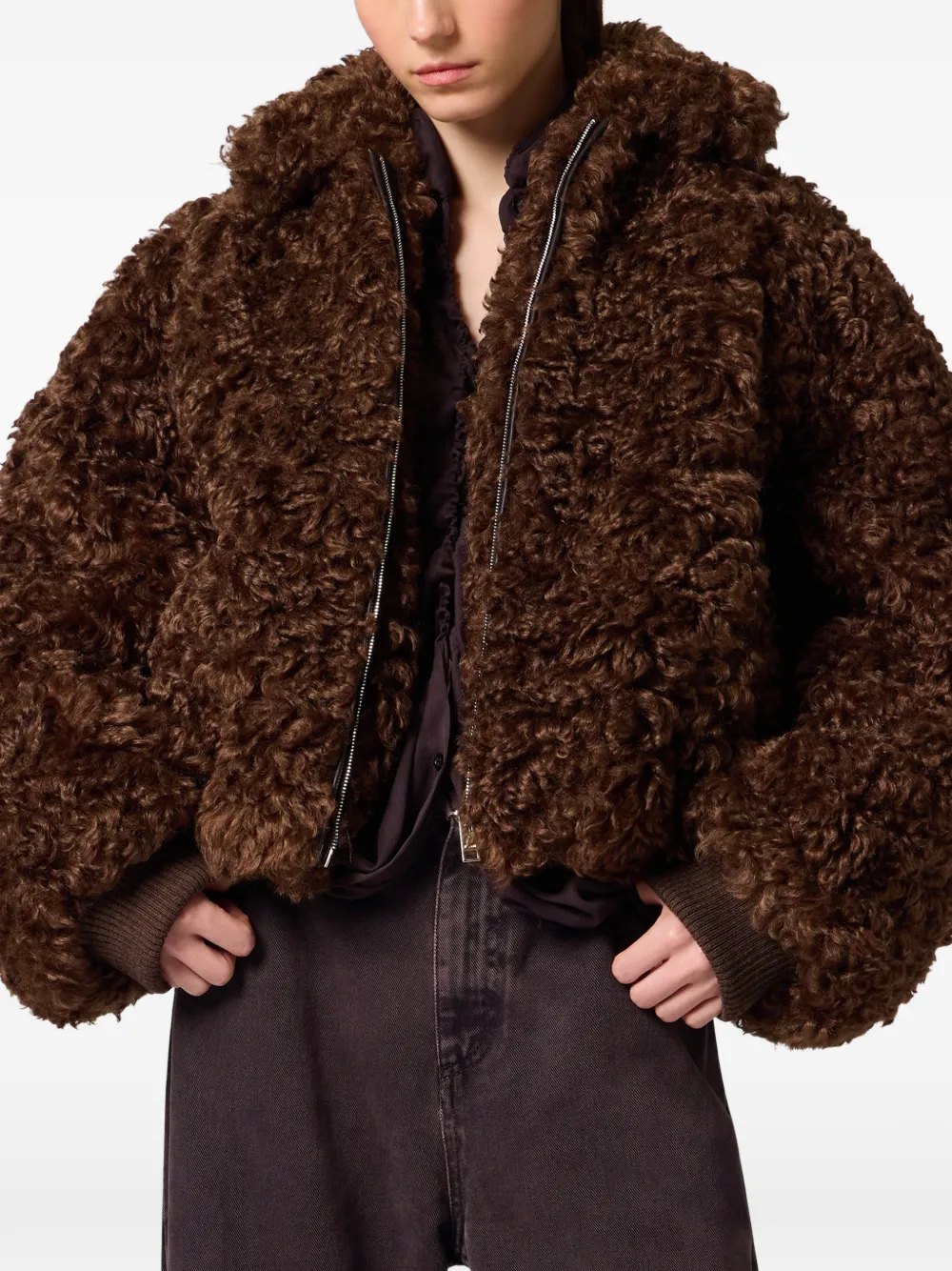 MSGM Jack met rits Bruin