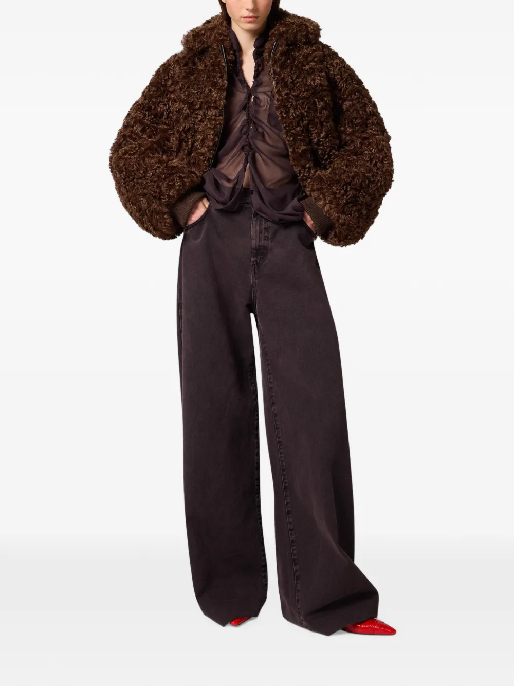 MSGM Jack met rits Bruin