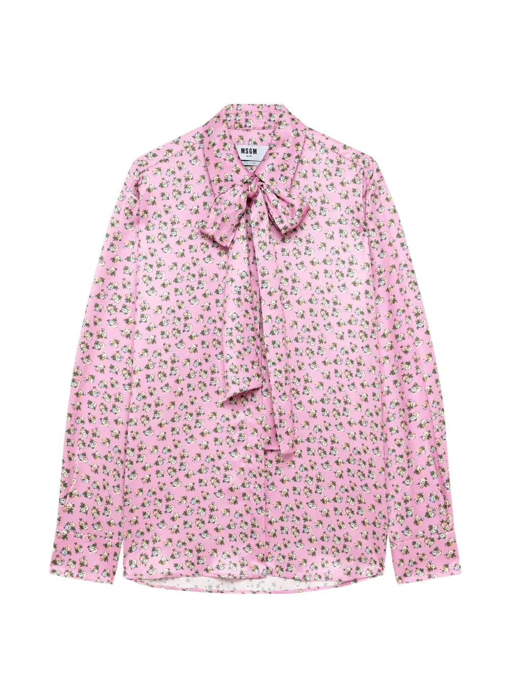 MSGM floral-print pussy-bow shirt - Rosa