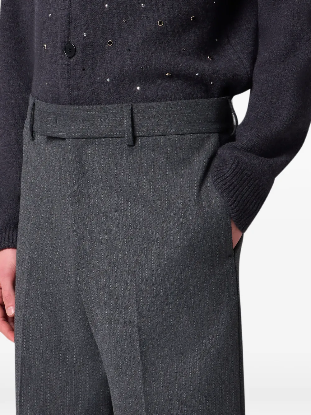 MSGM Broek met krijtstreep Grijs