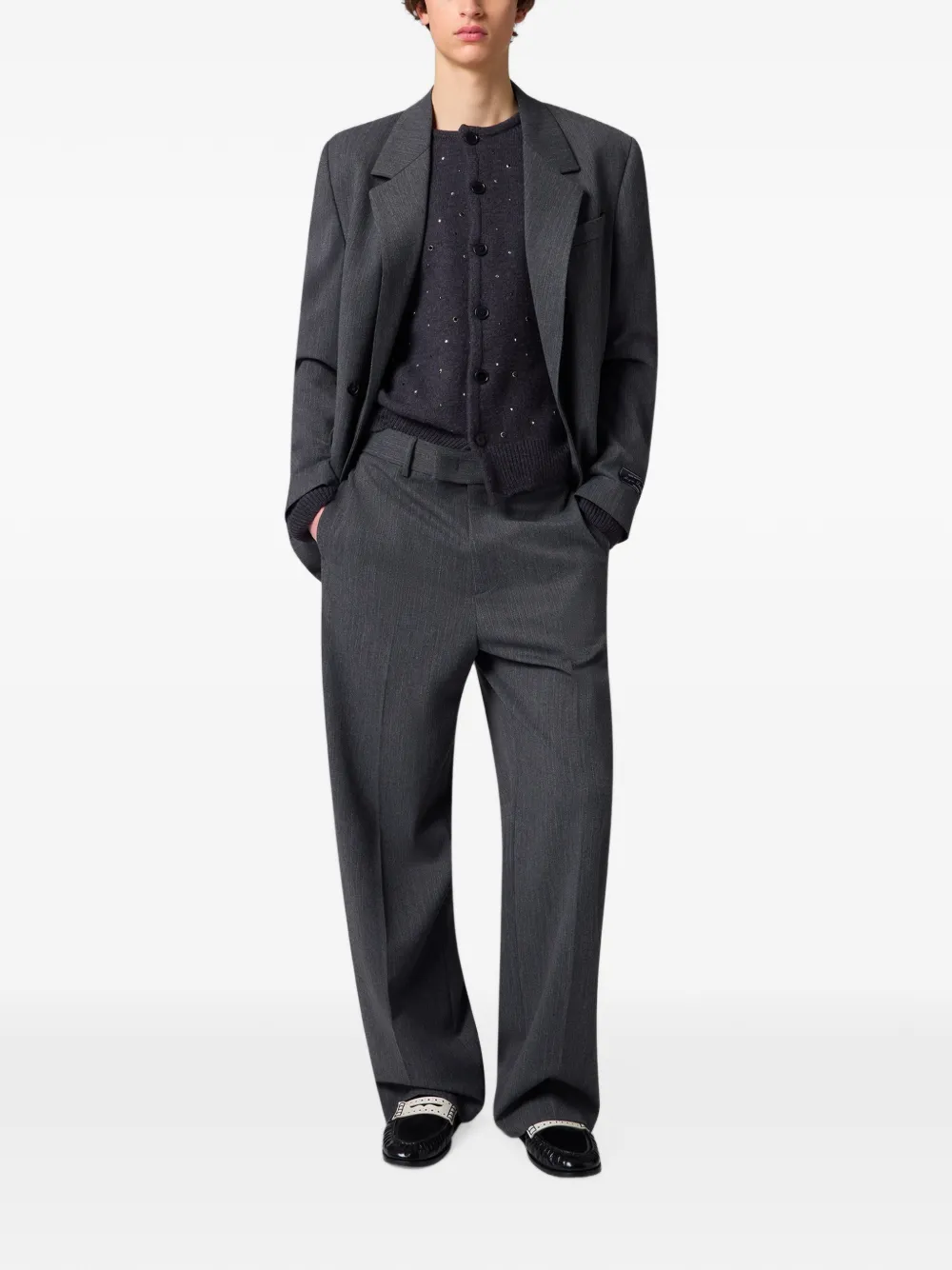 MSGM Broek met krijtstreep Grijs