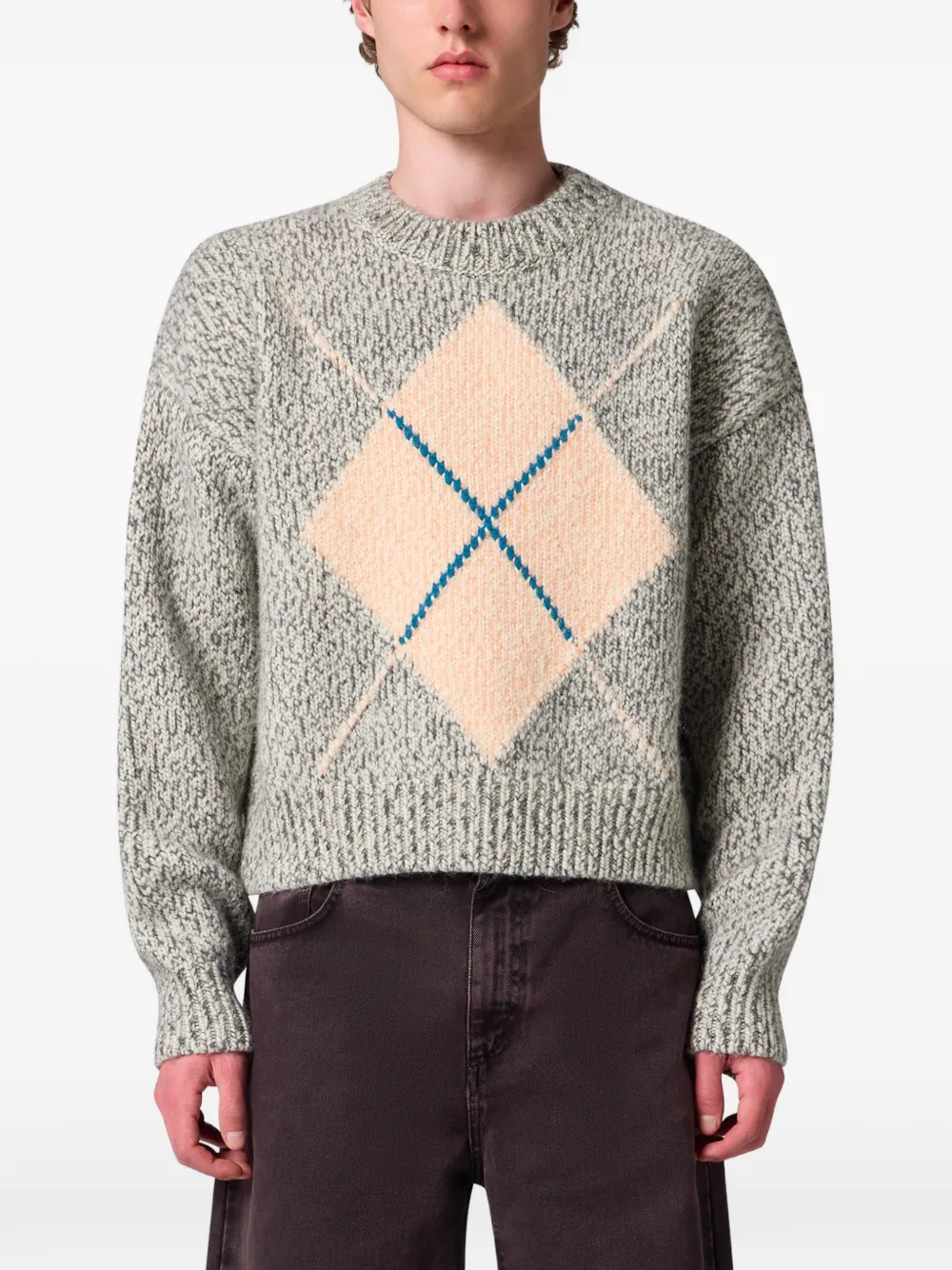 MSGM argyle-pattern sweater Grijs