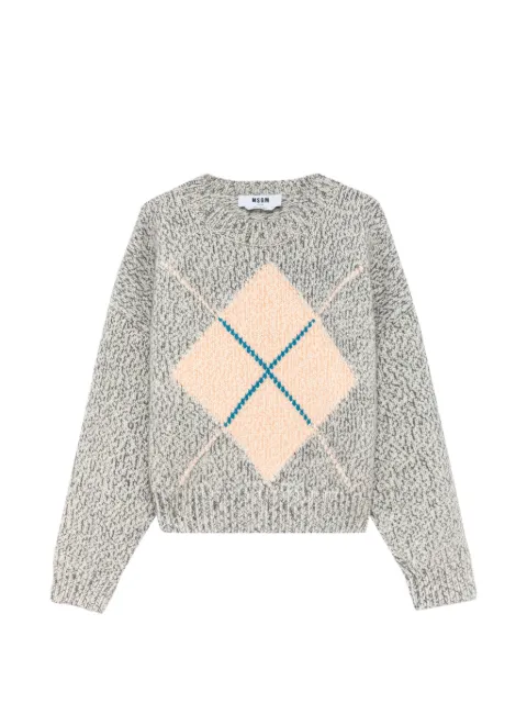 MSGM argyle-pattern sweater