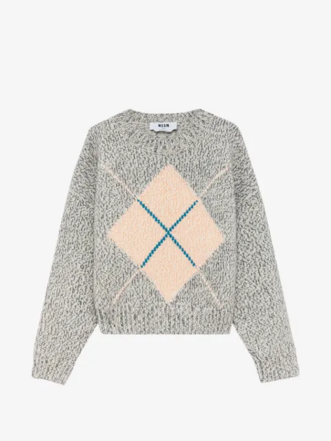 MSGM argyle-pattern sweater