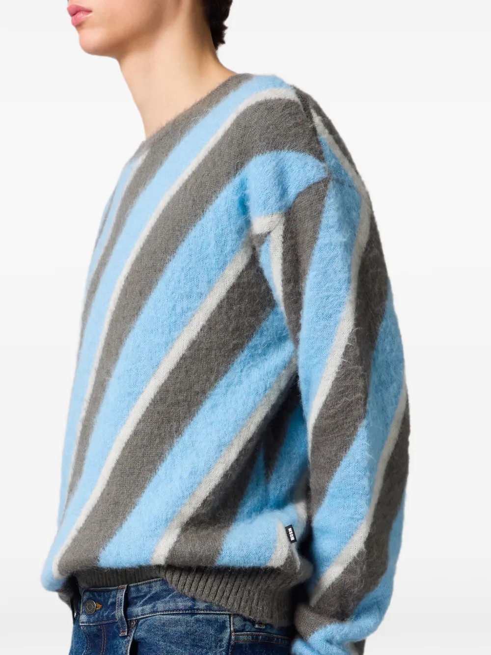 MSGM Trui met diagonale streep Blauw