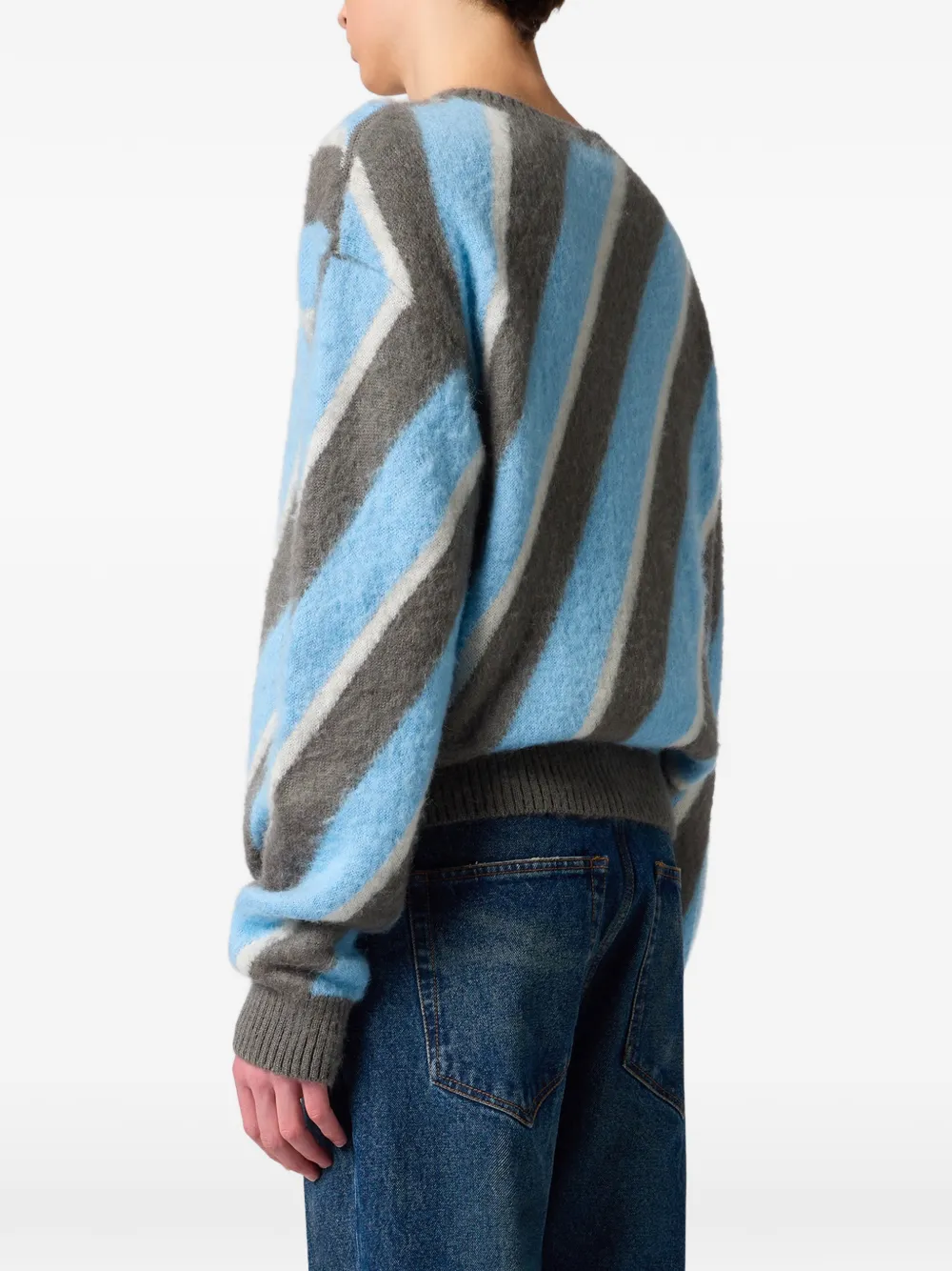 MSGM Trui met diagonale streep Blauw