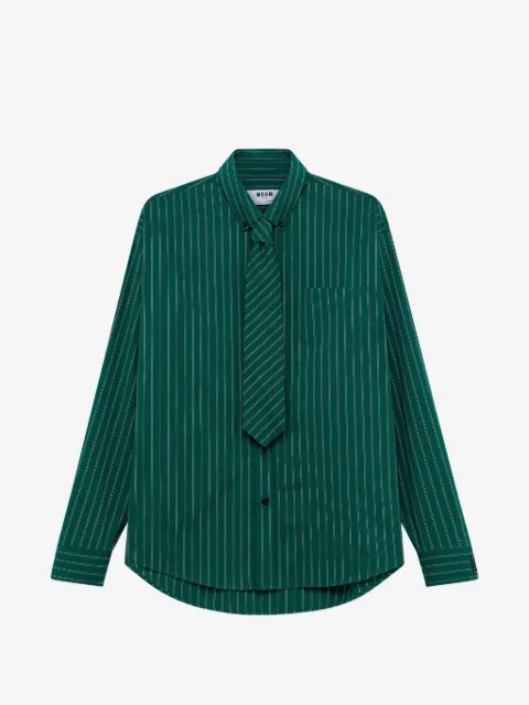 MSGM 细条纹系带细节衬衫