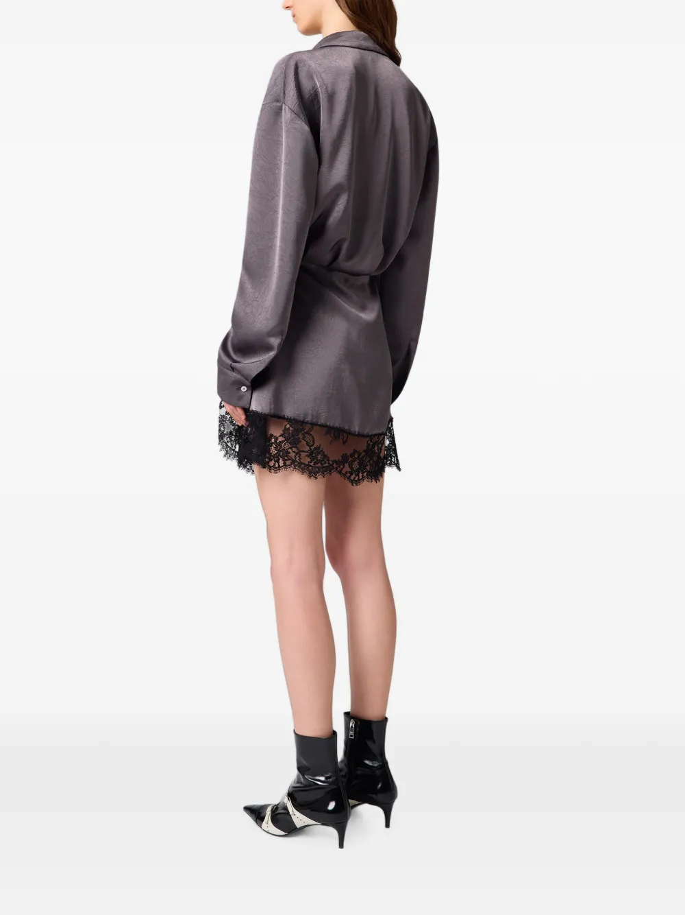 MSGM Mini-jurk met kant Grijs