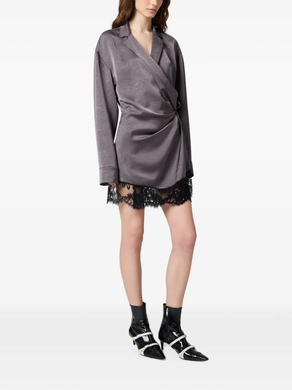 MSGM Mini-jurk met kant Grijs