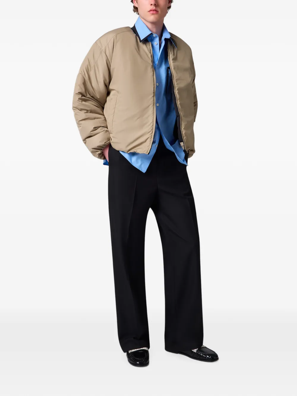 MSGM Overhemd met geborduurd logo en afwerking Blauw