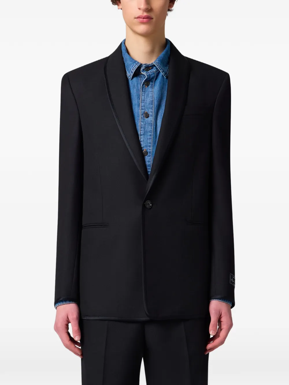 MSGM Getailleerde blazer met sjaalrevers Zwart