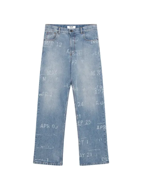 MSGM jeans rectos con estampado gráfico