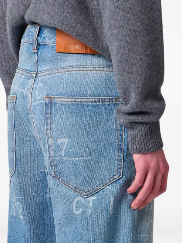 MSGM グラフィック ストレートジーンズ | ブルー | FARFETCH JP