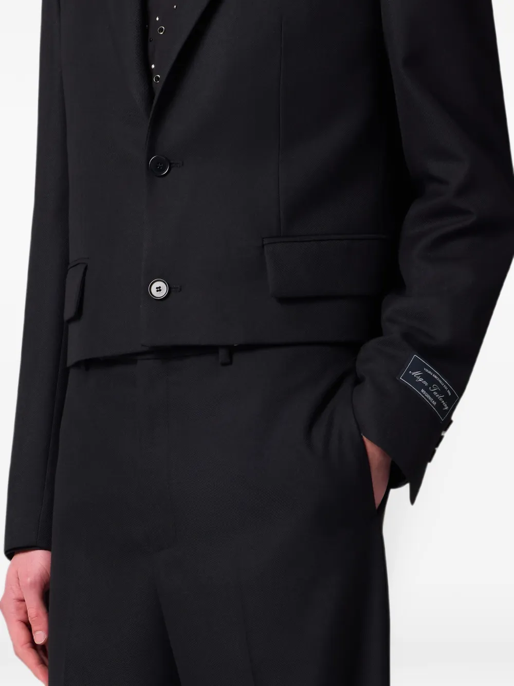 MSGM Kort jack met gekerfde revers Zwart