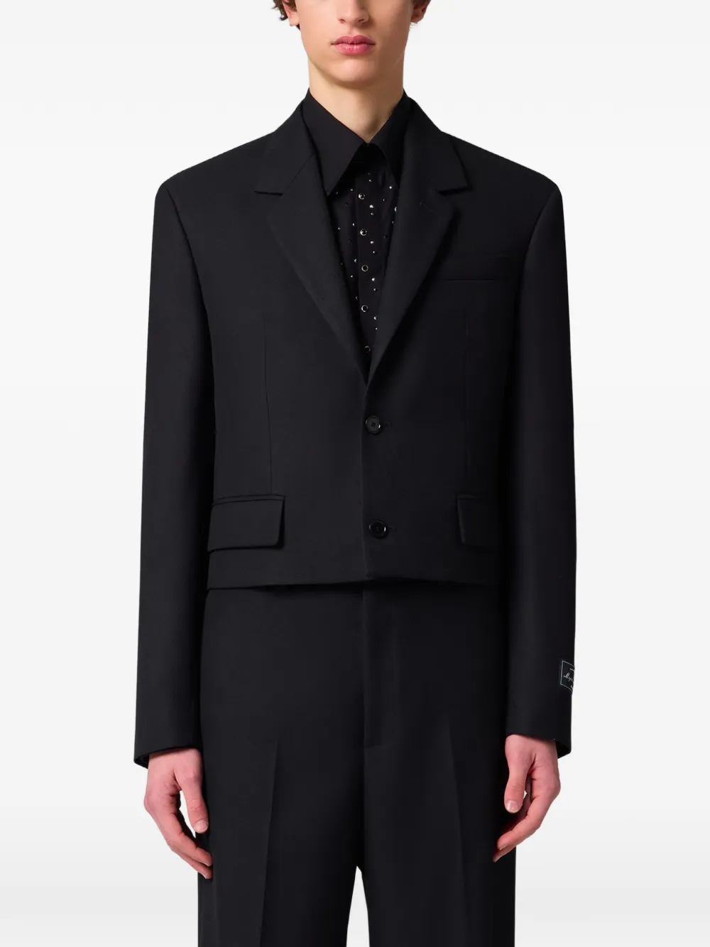 MSGM Kort jack met gekerfde revers Zwart