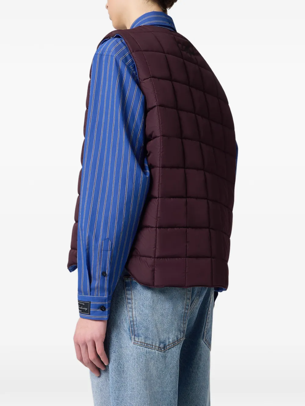 MSGM Omkeerbare gewatteerde bodywarmer met krijtstreep Blauw