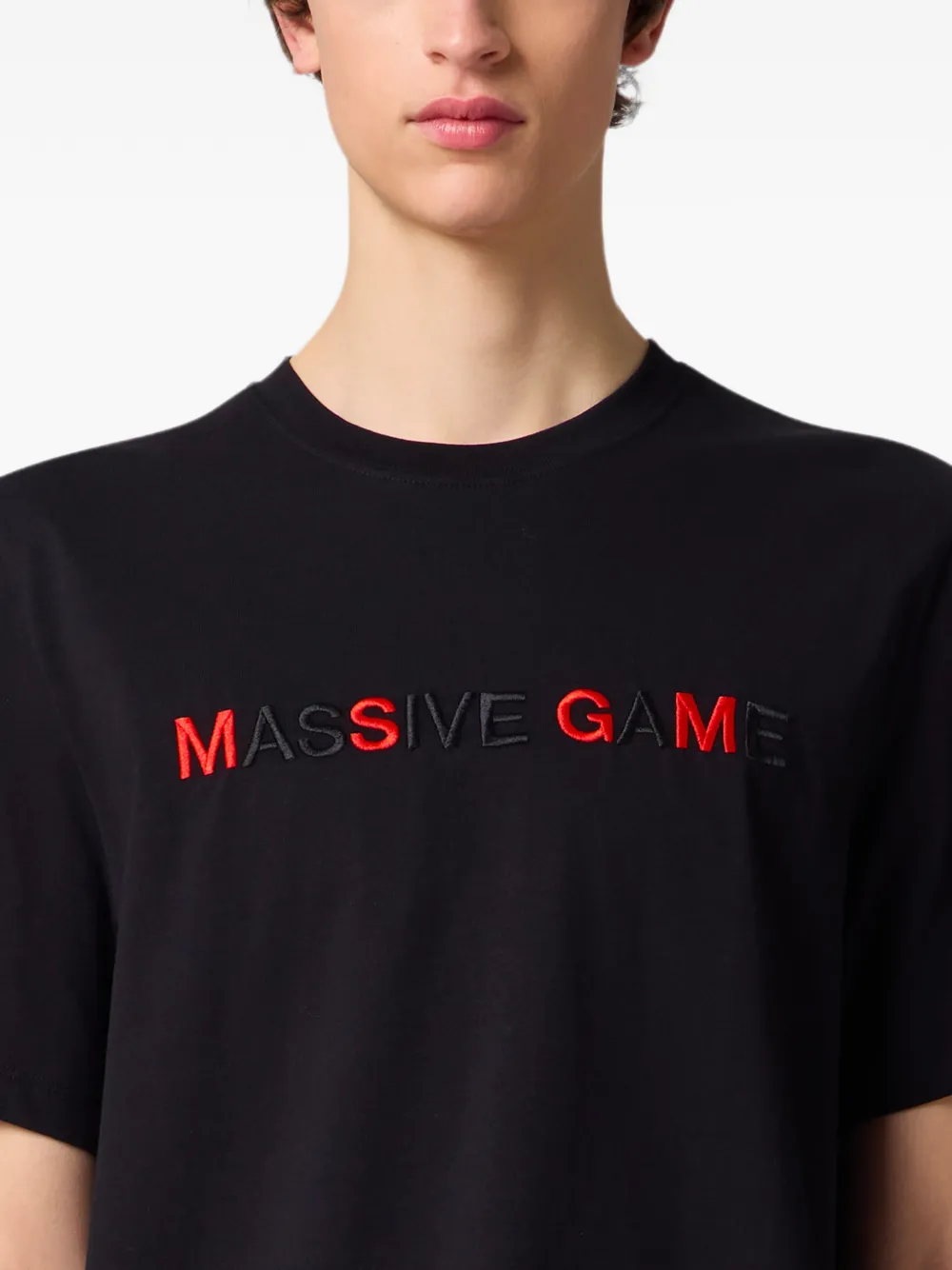 MSGM T-shirt met geborduurde tekst Zwart