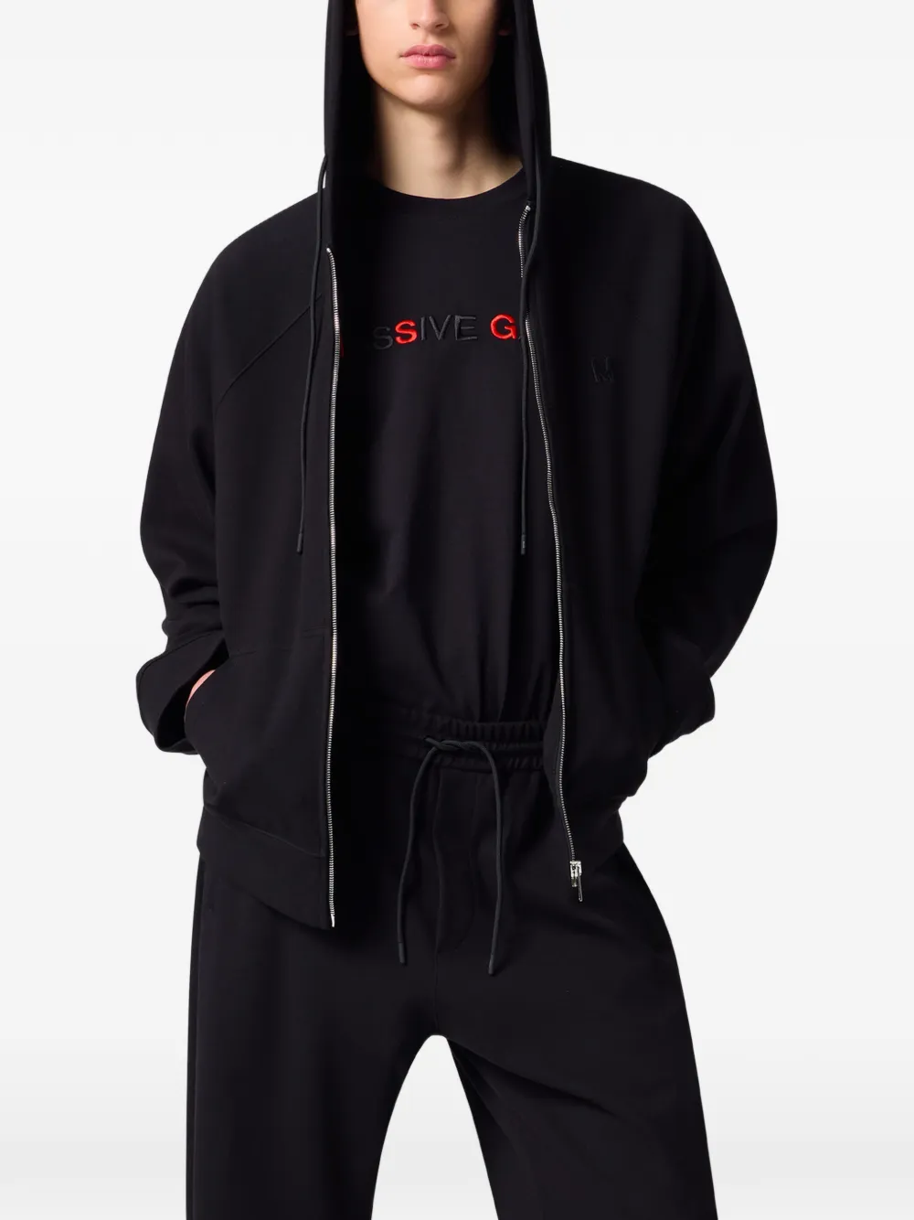 MSGM T-shirt met geborduurde tekst Zwart
