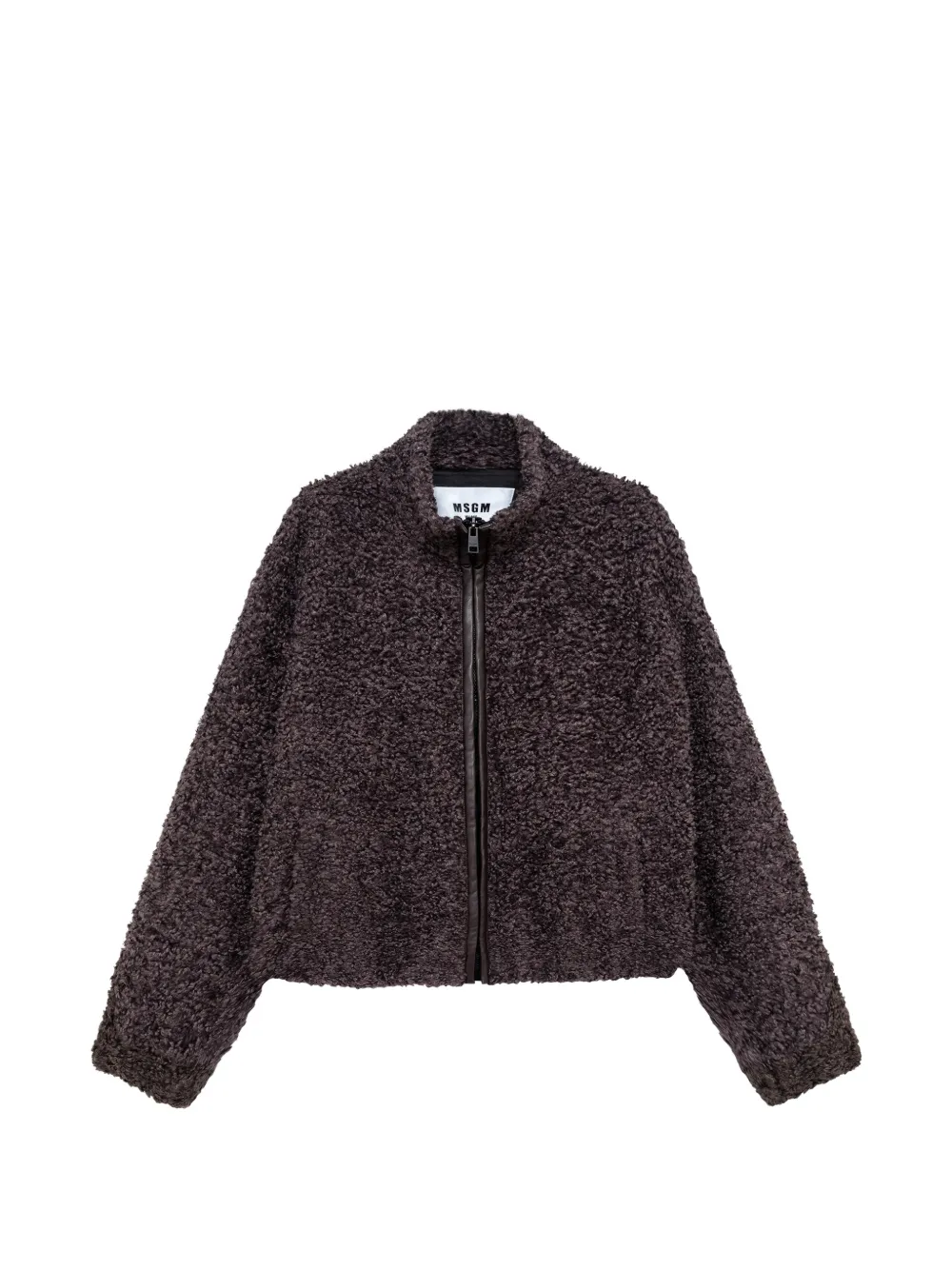 MSGM Giacca con applicazione logo - Marrone