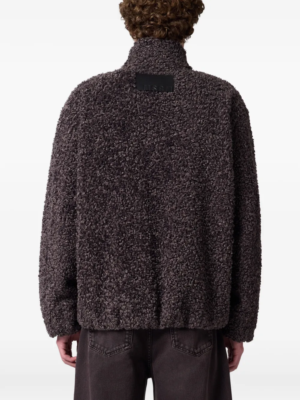 MSGM Bouclé jack met logo-patch Bruin