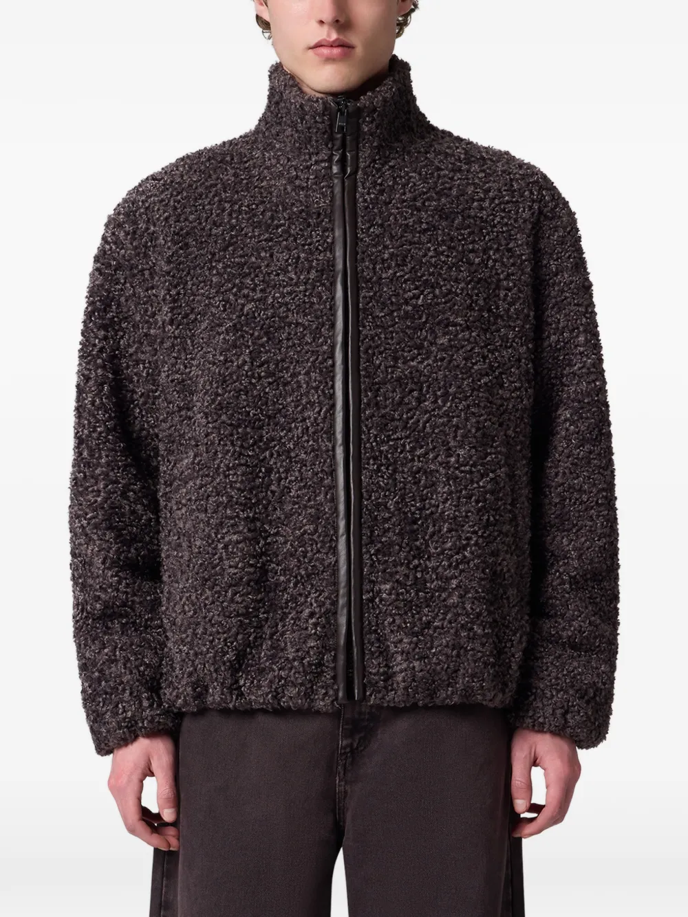 MSGM Bouclé jack met logo-patch Bruin