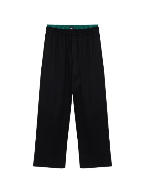 MSGM logo-patch layered-waistband trousers